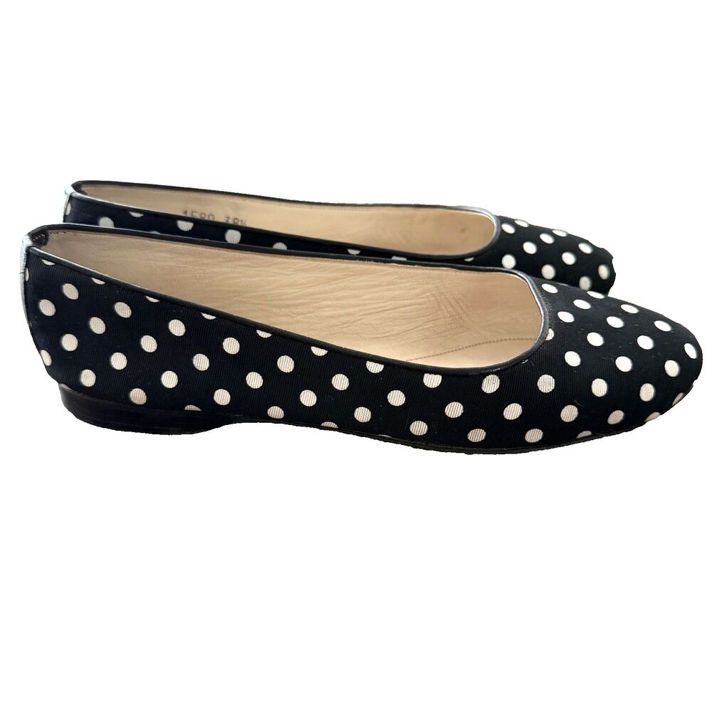 Vero Cuoio Polka Dot Ballet Flats Slip-On Shoes Woman Size 38.5/8 Made In Italy